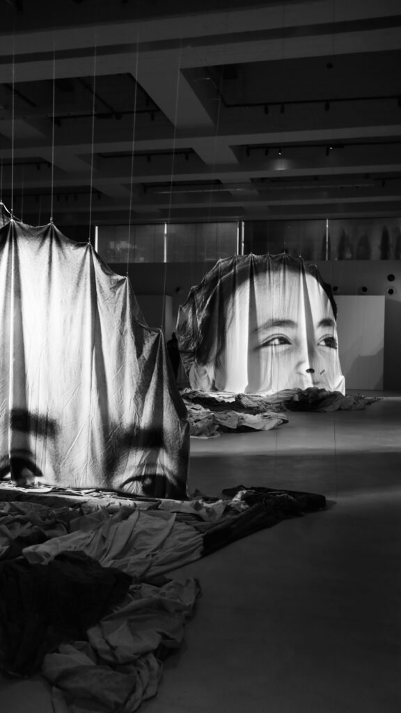 Long-shot photo of an immersive 3D art installation
