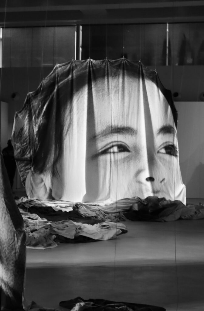 Close-up detail photo of a 3D art installation